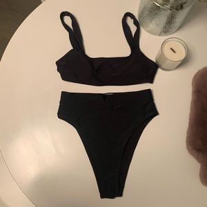 Aerie Scoop Neck Bikini + High Leg Bottoms
